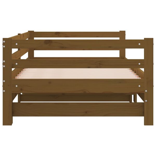vidaXL Καναπές Κρεβάτι Καφέ Μελί 2 x (90 x 200) εκ. Μασίφ Ξύλο Πεύκου