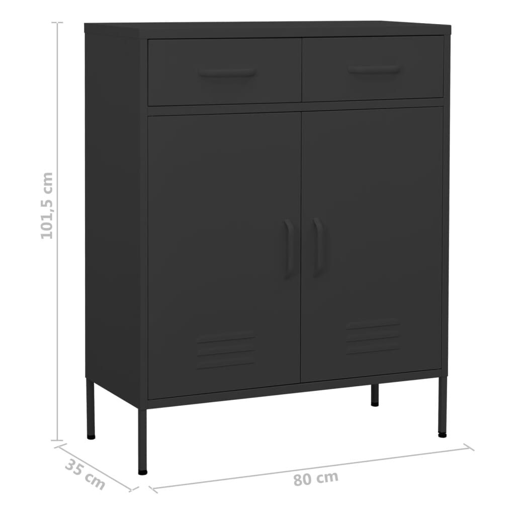 vidaXL Ντουλάπι Αποθήκευσης Ανθρακί 80 x 35 x 101,5 εκ. από Ατσάλι