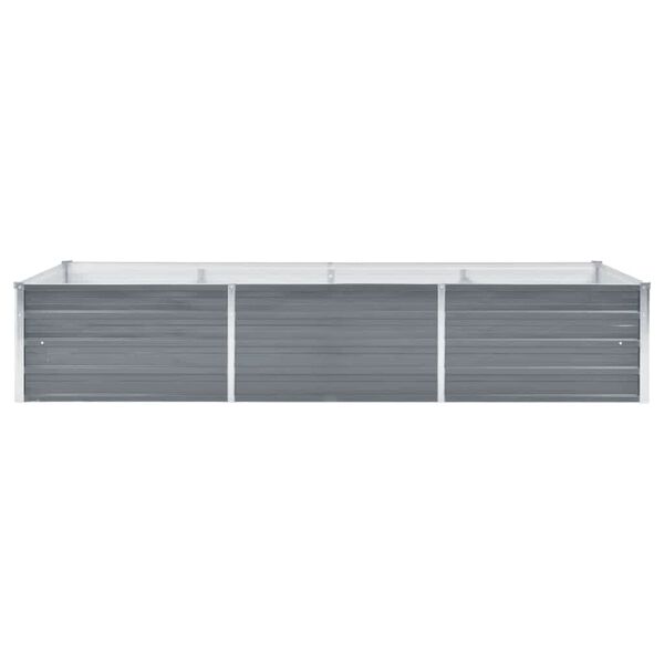 vidaXL Ζαρντινιέρα Υπερυψωμένη Γκρι 240x80x45 εκ. Γαλβανισμ. Χάλυβας