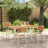 vidaXL Σέτ φαγητού για κήπο 5 pcs Καφέ Μασίφ ξύλο teak
