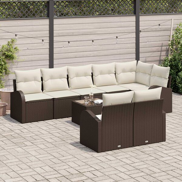 vidaXL Σετ Καναπέ Κήπου 9 pcs 289 x 124 x 85 εκ. Πολυ ράταν
