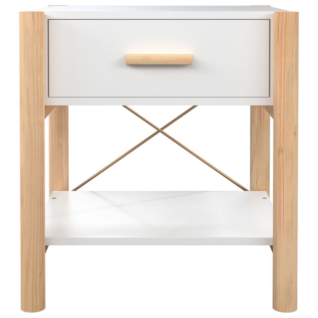 vidaXL Κομοδίνα 2 τεμ. Λευκά 42 x 38 x 45 εκ. από Επεξεργασμένο Ξύλο