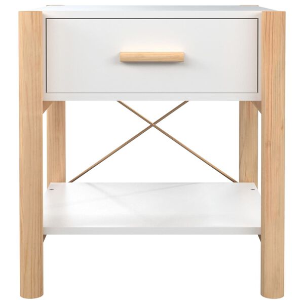 vidaXL Κομοδίνα 2 τεμ. Λευκά 42 x 38 x 45 εκ. από Επεξεργασμένο Ξύλο