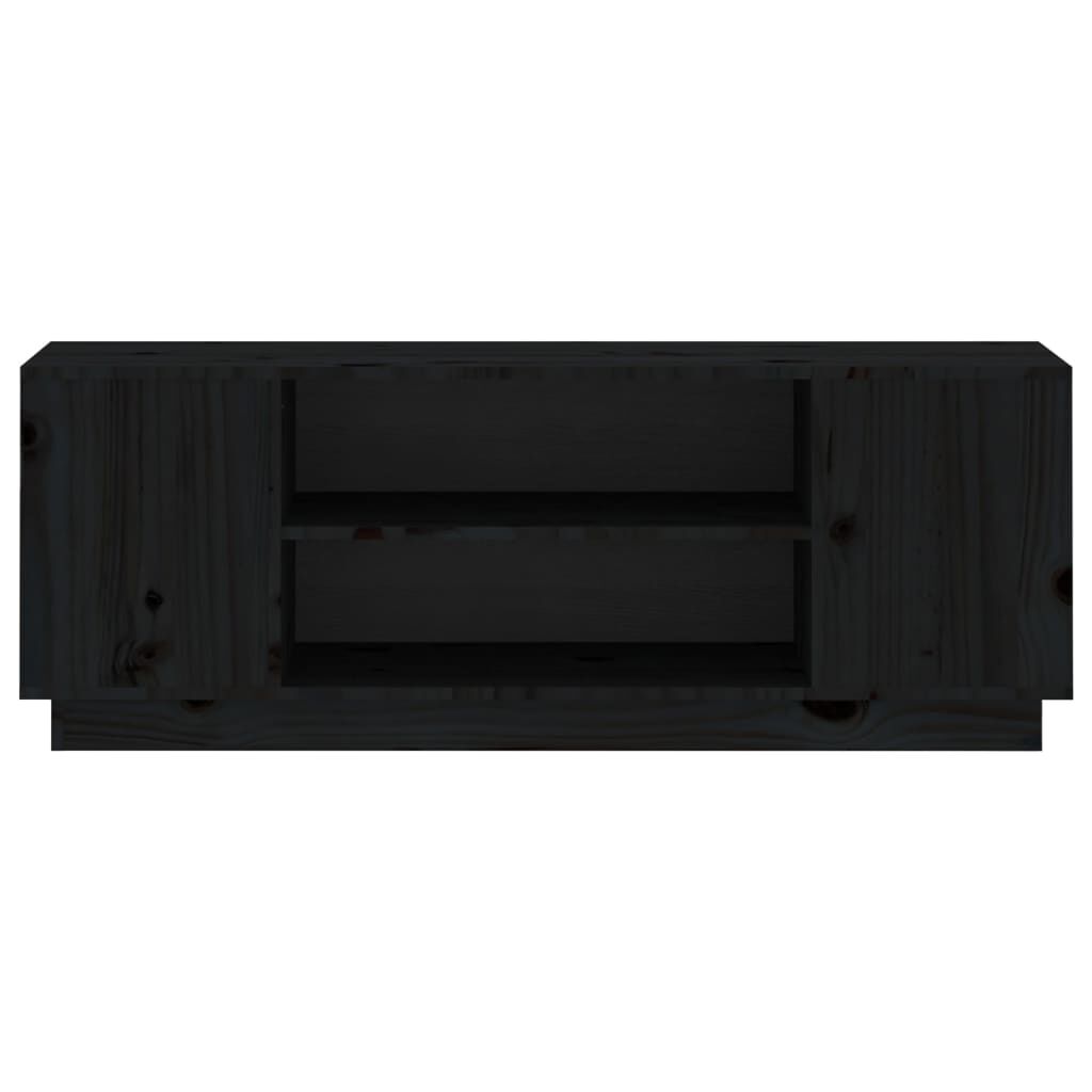 vidaXL Έπιπλο Τηλεόρασης Μαύρο 110x35x40,5 εκ. από Μασίφ Ξύλο Πεύκου