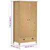 vidaXL Ντουλάπα Hill Δίφυλλη 89x50x170 εκ. Μασίφ Ξύλο Πεύκου