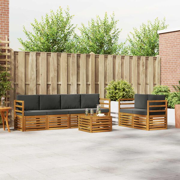 vidaXL &Sigma;&epsilon;&iota;&rho;ά &Kappa;&alpha;&nu;&alpha;&pi;έ &Epsilon;&xi;&omega;&tau;&epsilon;&rho;&iota;&kappa;&omicron;ύ &mu;&epsilon; &mu;&alpha;&xi;&iota;&lambda;ά&rho;&iota; 7 pcs &Phi;&upsilon;&sigma;&iota;&kappa;ό &kappa;&alpha;&iota; &Alpha;&nu;&theta;&rho;&alpha;&kappa;ί