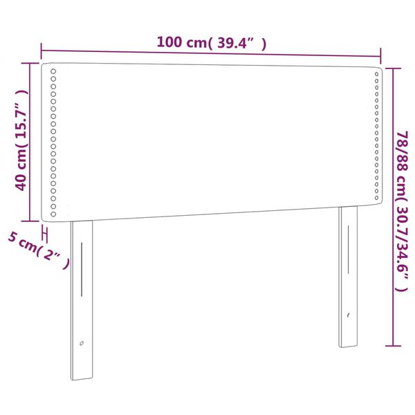 vidaXL Κεφαλάρι Κρεβατιού Γκρι 100x5x78/88 εκ. από Συνθετικό Δέρμα