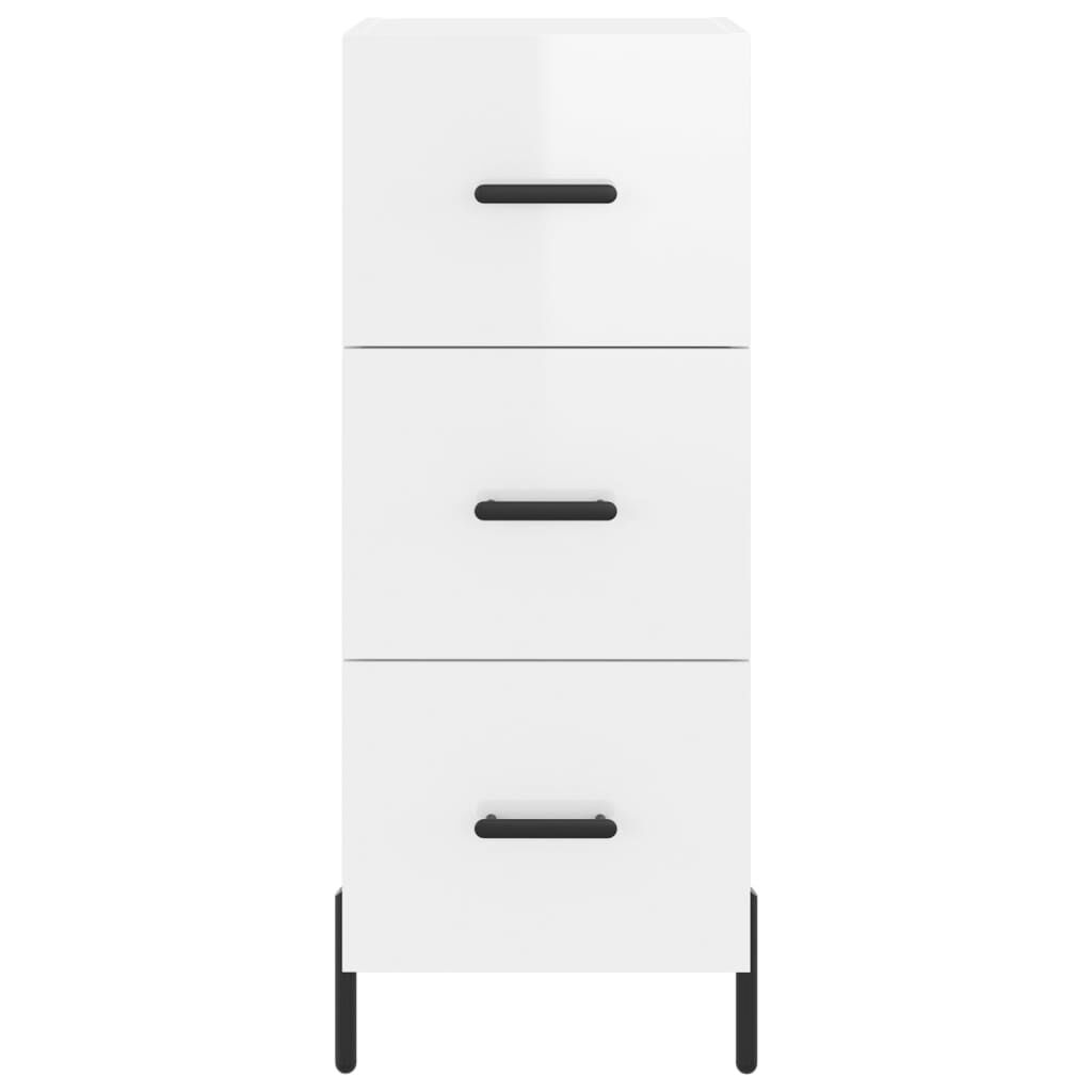 vidaXL Ντουλάπι Γυαλ. Λευκό 34,5 x 34 x 180 εκ. από Επεξεργασμένο Ξύλο