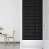vidaXL Πάνελ Τοίχου 12 τεμ. Μαύρα 30 x 15 εκ. 0,54 μ² Συνθετικό Δέρμα