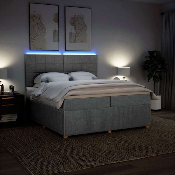 vidaXL &Kappa;&rho;&epsilon;&beta;ά&tau;&iota; Boxspring &mu;&epsilon; &Sigma;&tau;&rho;ώ&mu;&alpha; &Alpha;&nu;&omicron;&iota;&chi;&tau;ό &Gamma;&kappa;&rho;&iota; 200x200 &epsilon;&kappa;. &Upsilon;&phi;&alpha;&sigma;&mu;ά&tau;&iota;&nu;&omicron;