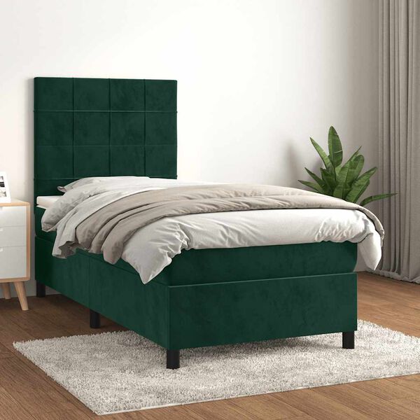vidaXL &Kappa;&rho;&epsilon;&beta;ά&tau;&iota; Boxspring &mu;&epsilon; &Sigma;&tau;&rho;ώ&mu;&alpha; &Sigma;&kappa;&omicron;ύ&rho;&omicron; &Pi;&rho;ά&sigma;&iota;&nu;&omicron; 90x190 &epsilon;&kappa;. &Beta;&epsilon;&lambda;&omicron;ύ&delta;&iota;&nu;&omicron;
