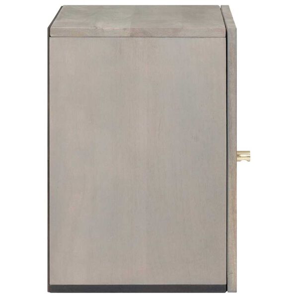 vidaXL Ντουλάπα τοίχου μπάνιου Γκρι 38 x 33 x 48 εκ Μασίφ ξύλο μάνγκο
