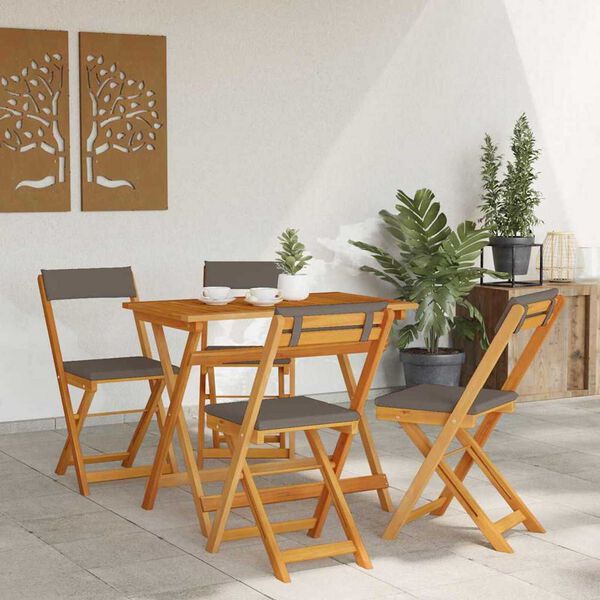 vidaXL Σετ μπιστρό 5 pcs Καφέ Μασίφ ξύλο ακακίας