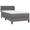 vidaXL Κρεβάτι Boxspring με Στρώμα Γκρι 90x190 εκ. από Συνθετικό Δέρμα