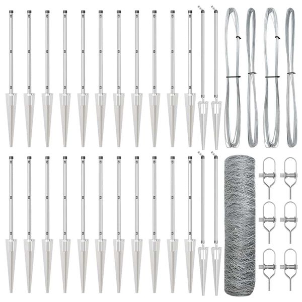 vidaXL &Sigma;&tau;ύ&lambda;&omicron;&sigmaf; &Pi;&epsilon;&rho;&iota;&phi;&rho;ά&xi;&epsilon;&omega;&nu; &Alpha;&sigma;&eta;&mu;ί 50 x 0,6 m (&pi;&lambda;έ&gamma;&mu;&alpha; 50 mm) &Alpha;&tau;&sigma;ά&lambda;&iota;