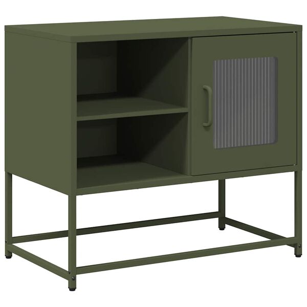 vidaXL Έπιπλο Τηλεόρασης Πράσινο Λαδί 68,5x39x60,5 εκ. από Ατσάλι