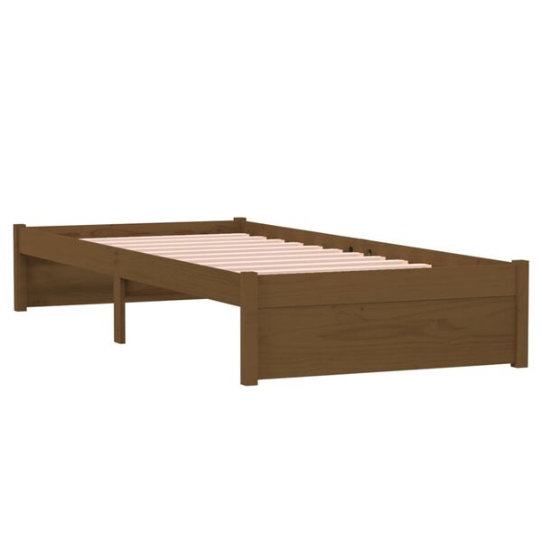 vidaXL Πλαίσιο Κρεβατιού Μελί 75x190 εκ. Ξύλο Πεύκου Small Single