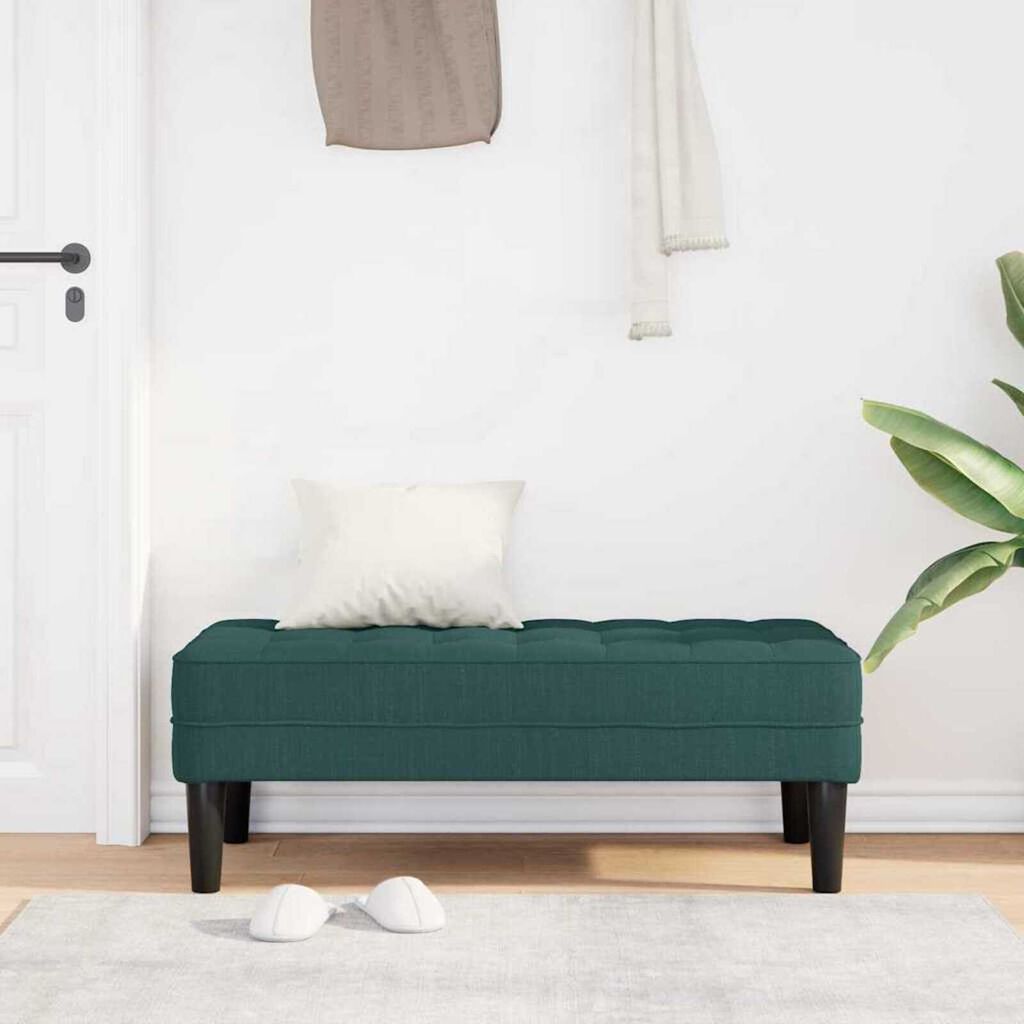 vidaXL παγκάκι Σκούρο πράσινο 113 x 57 x 39 εκ. ύφασμα