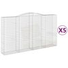 vidaXL Συρματοκιβώτια Τοξωτά 5 τεμ. 400x50x220/240 εκ. Γαλβαν. Ατσάλι