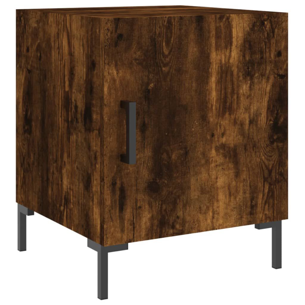 vidaXL Κομοδίνο Καπνιστή Δρυς 40 x 40 x 50 εκ. από Επεξεργασμένο Ξύλο