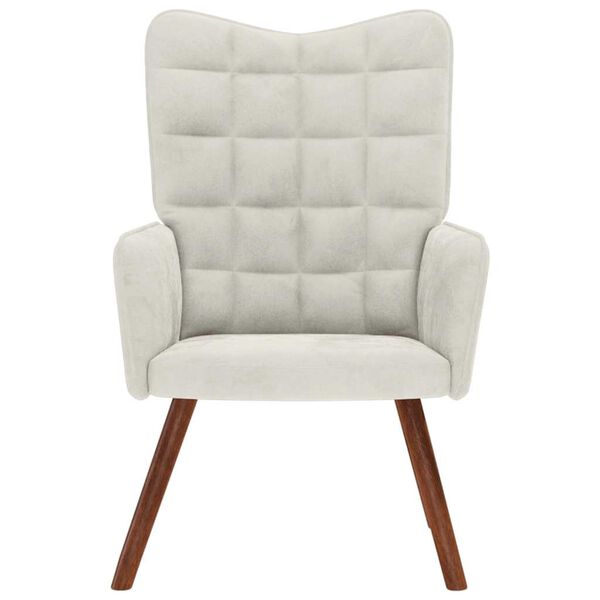 vidaXL Πολυθρόνα Relax Λευκό Κρεμ Βελούδινη