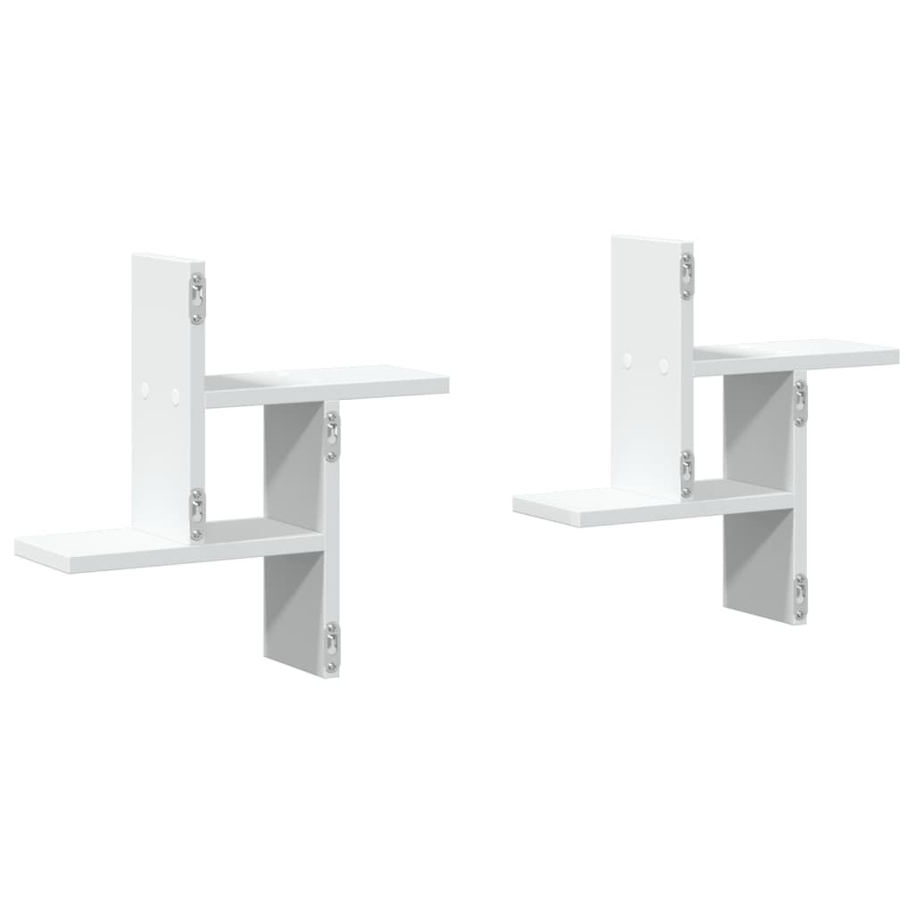 vidaXL Ραφιέρες Τοίχου 2 τεμ. Λευκές 38x12x38 εκ. από Επεξ. Ξύλο