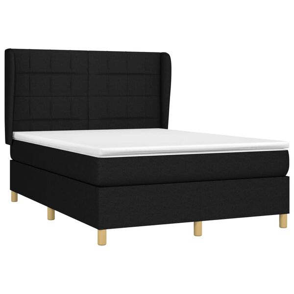 vidaXL &Kappa;&rho;&epsilon;&beta;ά&tau;&iota; Boxspring &mu;&epsilon; &Sigma;&tau;&rho;ώ&mu;&alpha; &Mu;&alpha;ύ&rho;&omicron; 140x190 &epsilon;&kappa;. &Upsilon;&phi;&alpha;&sigma;&mu;ά&tau;&iota;&nu;&omicron;