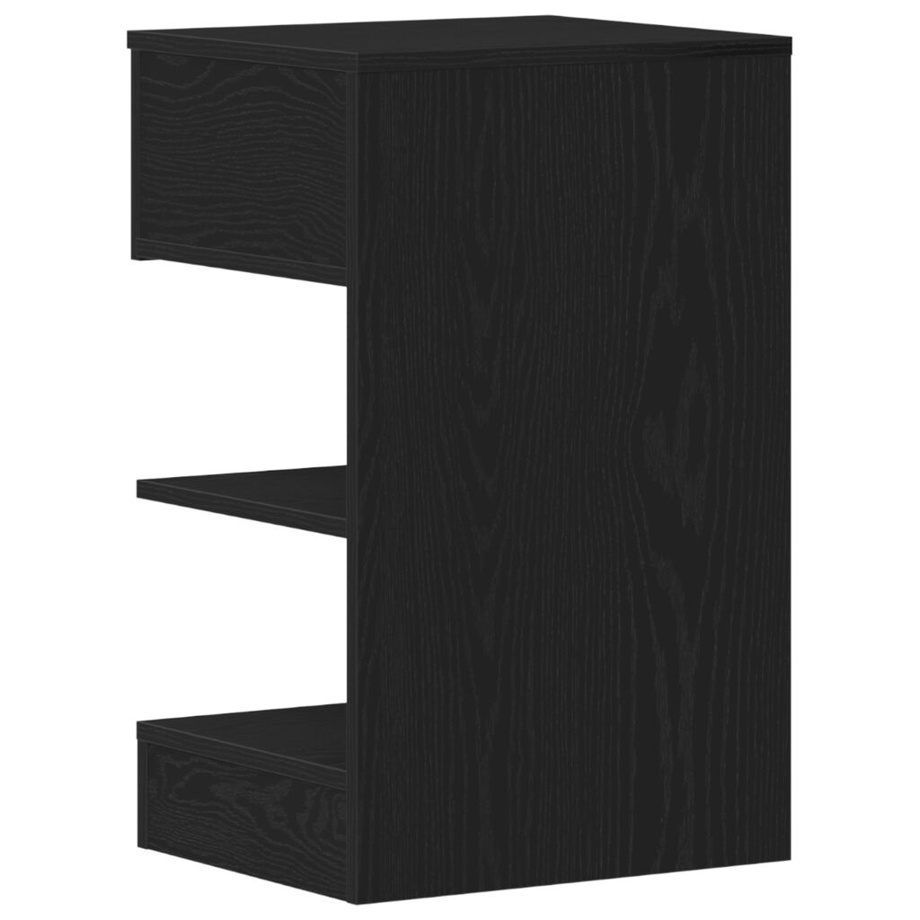 vidaXL Κομοδίνο Μαύρη Δρυς 40x35x65 εκ Επεξεργασμένο Ξύλο