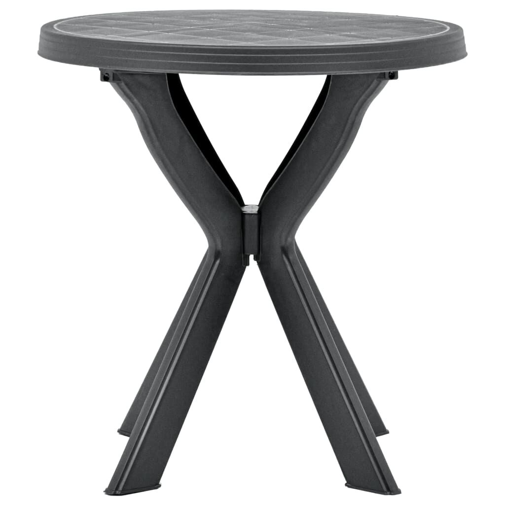 vidaXL Τραπέζι Bistro Ανθρακί Ø70 εκ. Πλαστικό