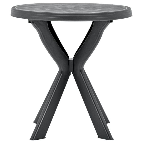 vidaXL Τραπέζι Bistro Ανθρακί Ø70 εκ. Πλαστικό