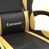 vidaXL Καρέκλα Gaming Μασάζ Υποπόδιο Μαύρο/Χρυσό από Συνθετικό Δέρμα
