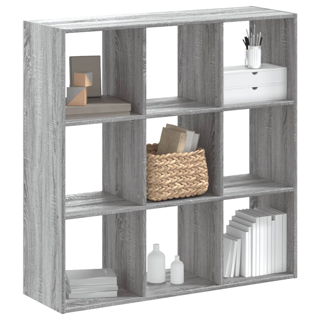 vidaXL Βιβλιοθήκη Γκρι Sonoma 102x32x102 εκ. από Επεξεργασμένο Ξύλο