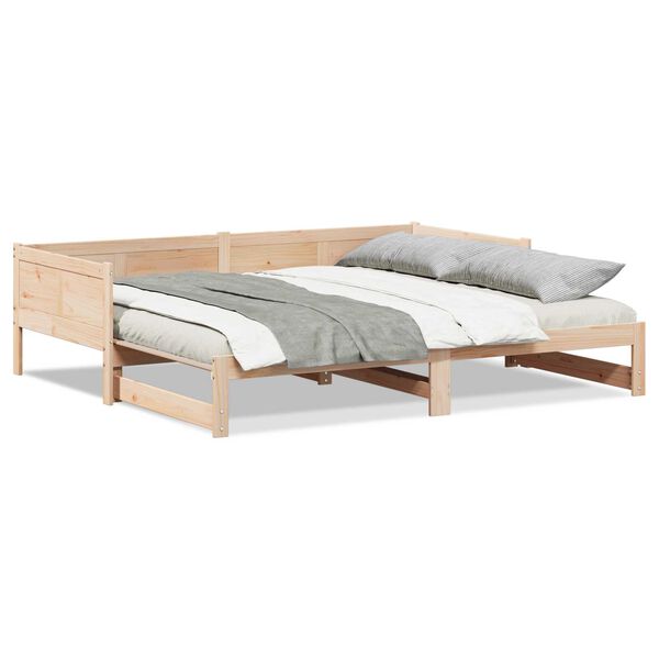 vidaXL Pull-out Κρεβάτι Ημέρας 90x200 εκ Μασίφ Ξύλο Πεύκο