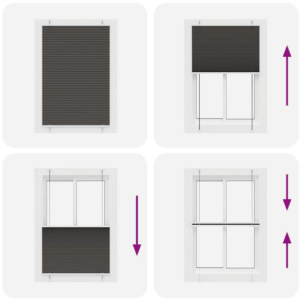 vidaXL Πλισέ περσίδα Μαύρο 85x150 cm Πλάτος υφάσματος 84,4 cm