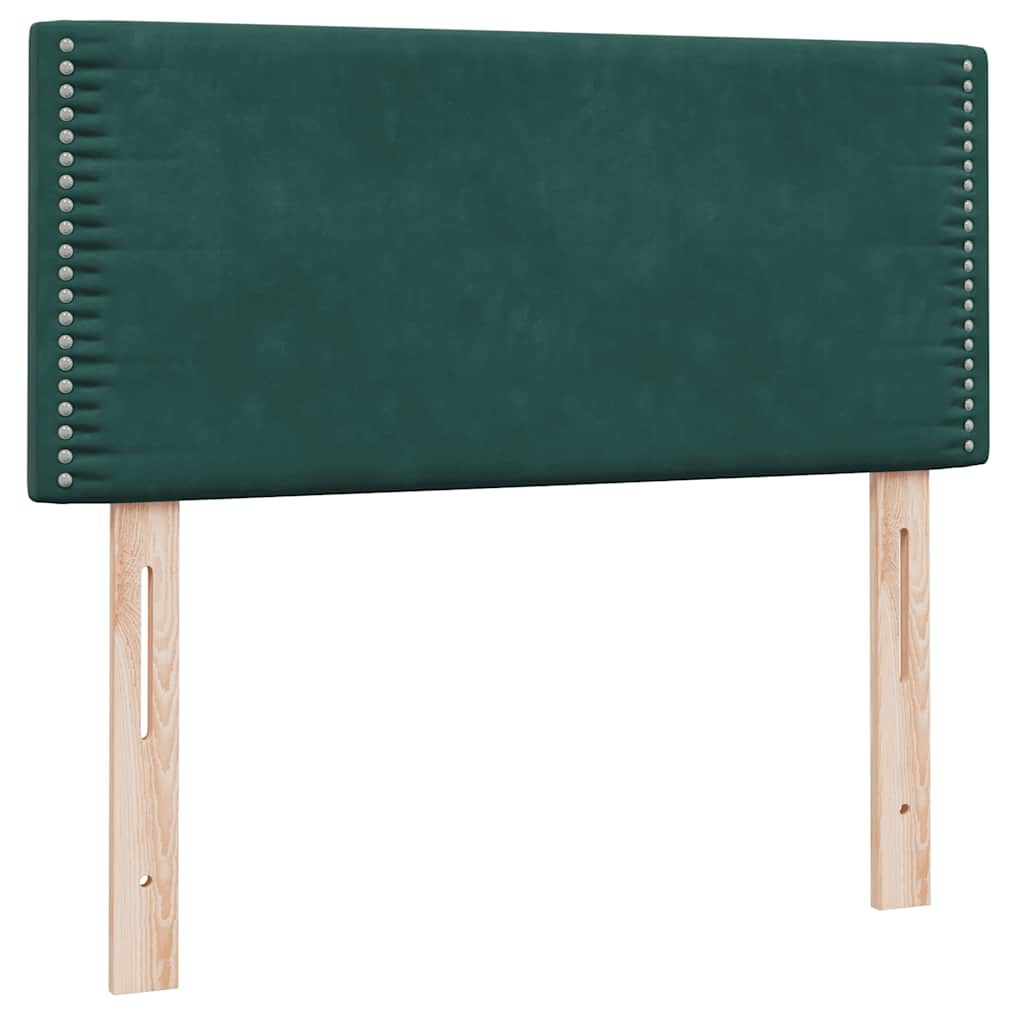 vidaXL Box Spring κρεβάτι με στρώμα σκούρο πράσινο 90x210εκ. Βελούδινο