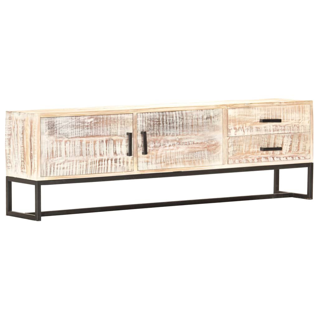 vidaXL Έπιπλο Τηλεόρασης Λευκό 140 x 30 x 45 εκ. Μασίφ Ξύλο Ακακίας