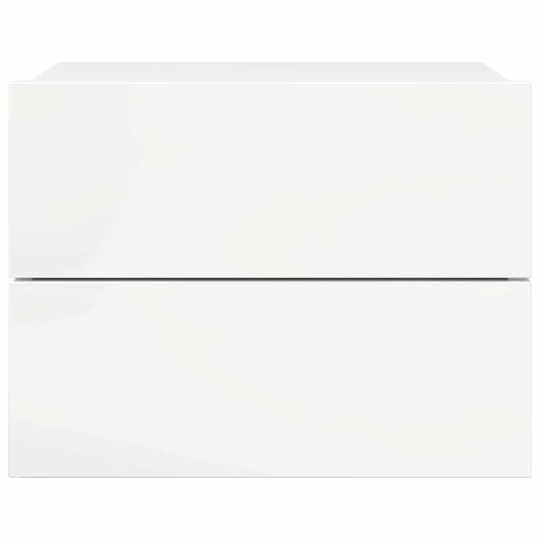 vidaXL Κομοδίνα 2 τεμ. Γυαλιστερό Λευκό 40x30x30 εκ. από Επεξ. Ξύλο