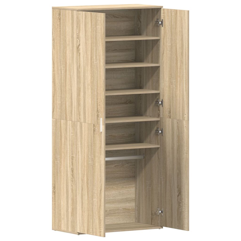 vidaXL Ντουλάπι Παπουτσιών Σονομά Οάκ 80x39x180 εκ Επεξεργασμένο Ξύλο