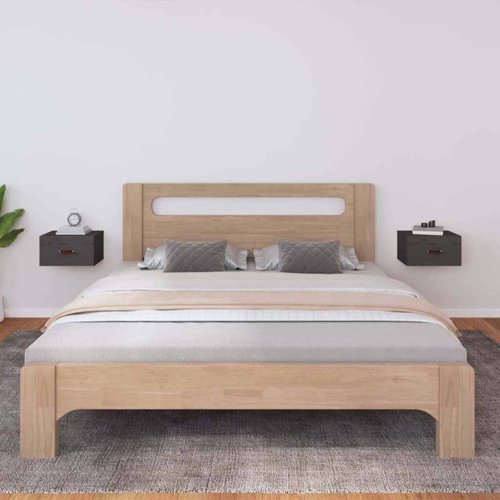 vidaXL Κομοδίνα Επιτοίχια 2 τεμ. Γκρι 40 x 29,5 x 22 εκ.