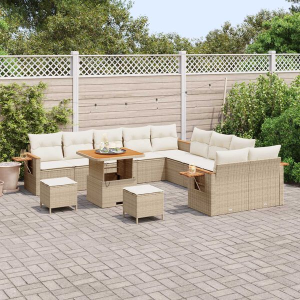 vidaXL Σετ Καναπέ Κήπου 13 pcs μπεζ και κρεμ 80 x 80 x 71 cm