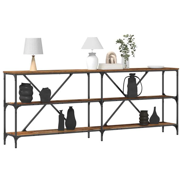 vidaXL &Tau;&rho;&alpha;&pi;έ&zeta;&iota; &kappa;&omicron;&nu;&sigma;ό&lambda;&alpha;&sigmaf; &mu;&epsilon; &rho;ά&phi;&iota; &Pi;&alpha;&lambda;&iota;ό &xi;ύ&lambda;&omicron; 200 x 30 x 75 &epsilon;&kappa;.