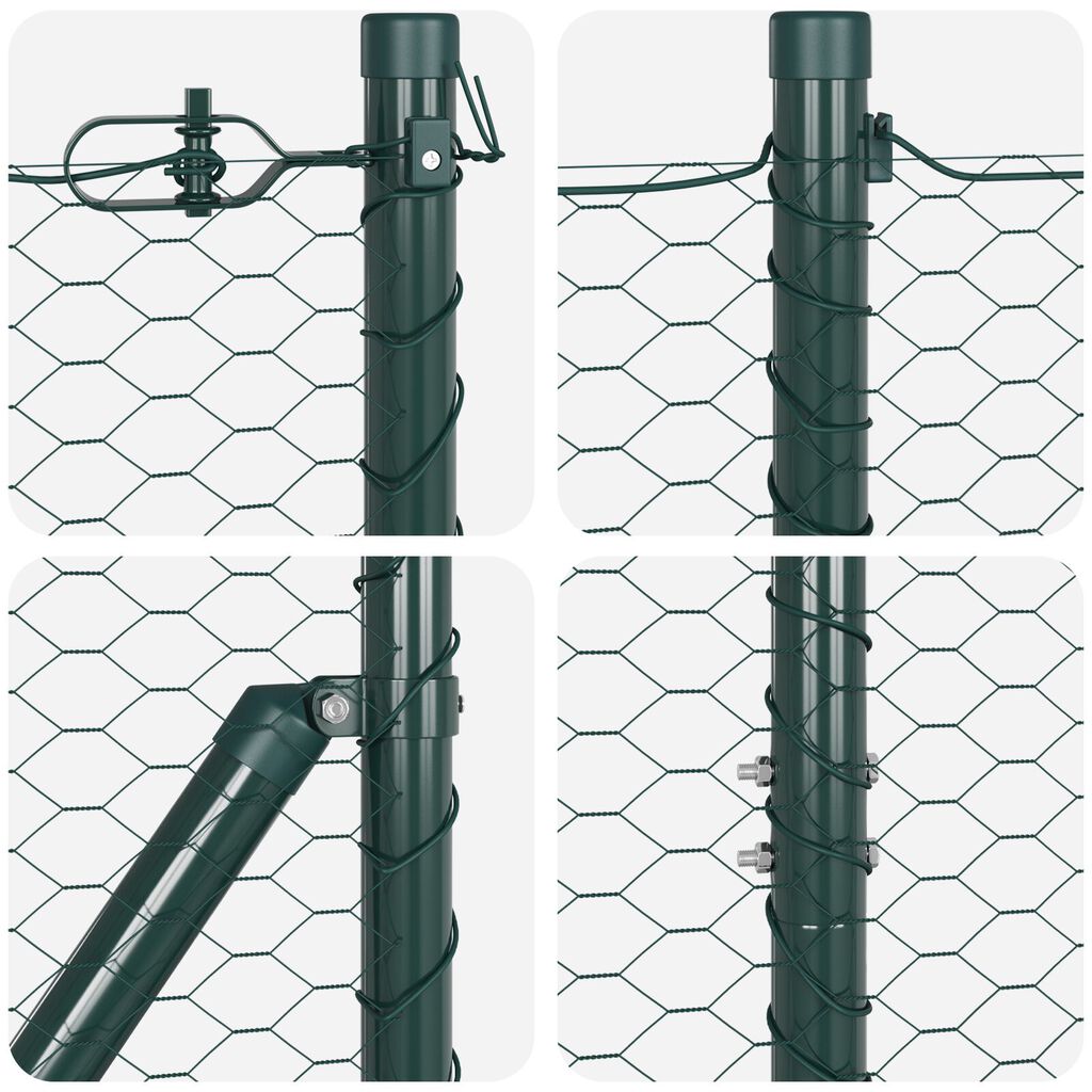 vidaXL Hexagon Fence Πράσινος 1.6x25 μ Χάλυβας