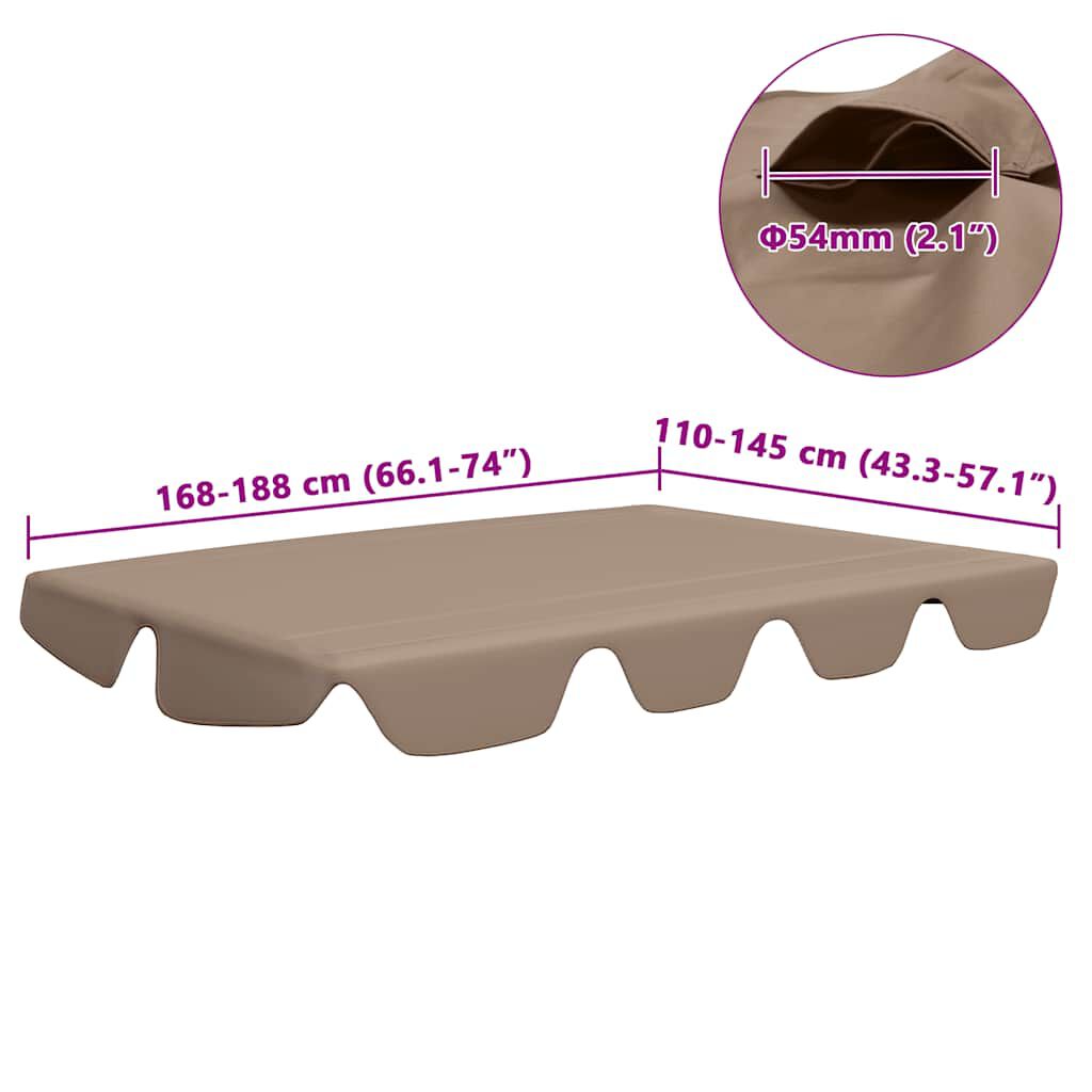 vidaXL Πανί Ανταλλακτικό για Κούνια Κήπου Taupe 188/168 x 145/110 εκ.