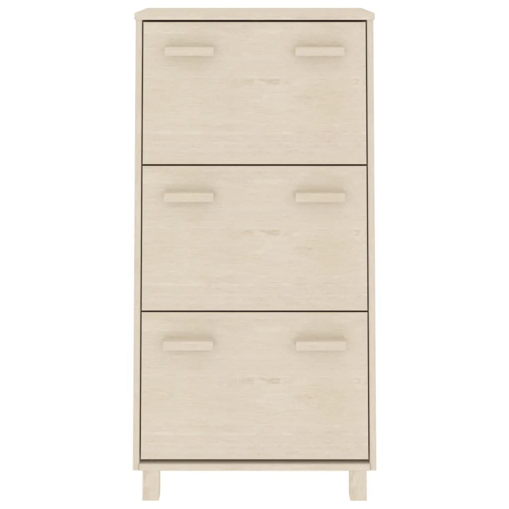 vidaXL Παπουτσοθήκη HAMAR Καφέ Μελί 59,5x35x117 εκ. Μασίφ Ξύλο Πεύκου