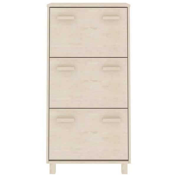 vidaXL Παπουτσοθήκη HAMAR Καφέ Μελί 59,5x35x117 εκ. Μασίφ Ξύλο Πεύκου