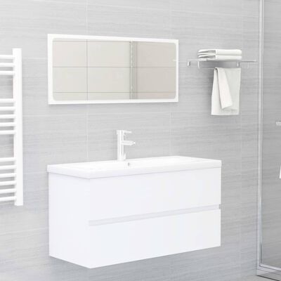 vidaXL Ντουλάπι Νιπτήρα Λευκό 90 x 38,5 x 45 εκ. από Μοριοσανίδα