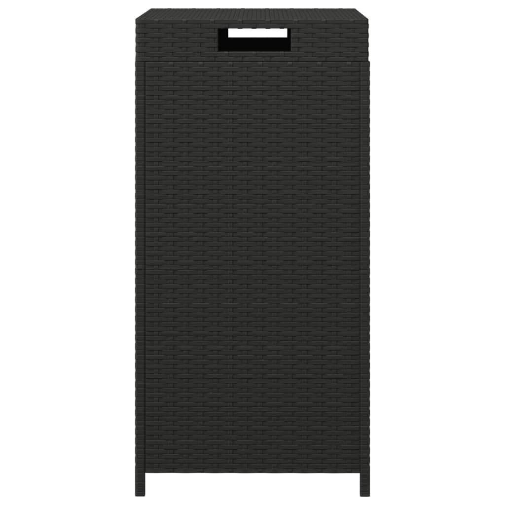 vidaXL Κάδος Απορριμάτων Μαύρος 40 x 40 x 80 εκ. από Συνθετικό Ρατάν