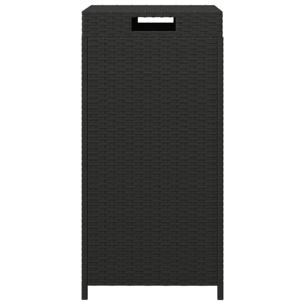 vidaXL Κάδος Απορριμάτων Μαύρος 40 x 40 x 80 εκ. από Συνθετικό Ρατάν