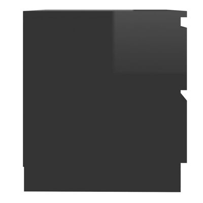 vidaXL Κομοδίνα 2 τεμ. Γυαλιστερό Μαύρο 50x39x43,5 εκ. από Μοριοσανίδα