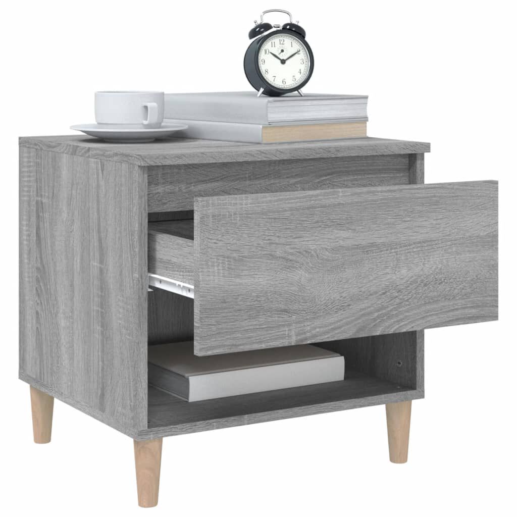 vidaXL Κομοδίνα 2 τεμ Γκρι sonoma 50x46x50 εκ. από Επεξεργασμένο Ξύλο
